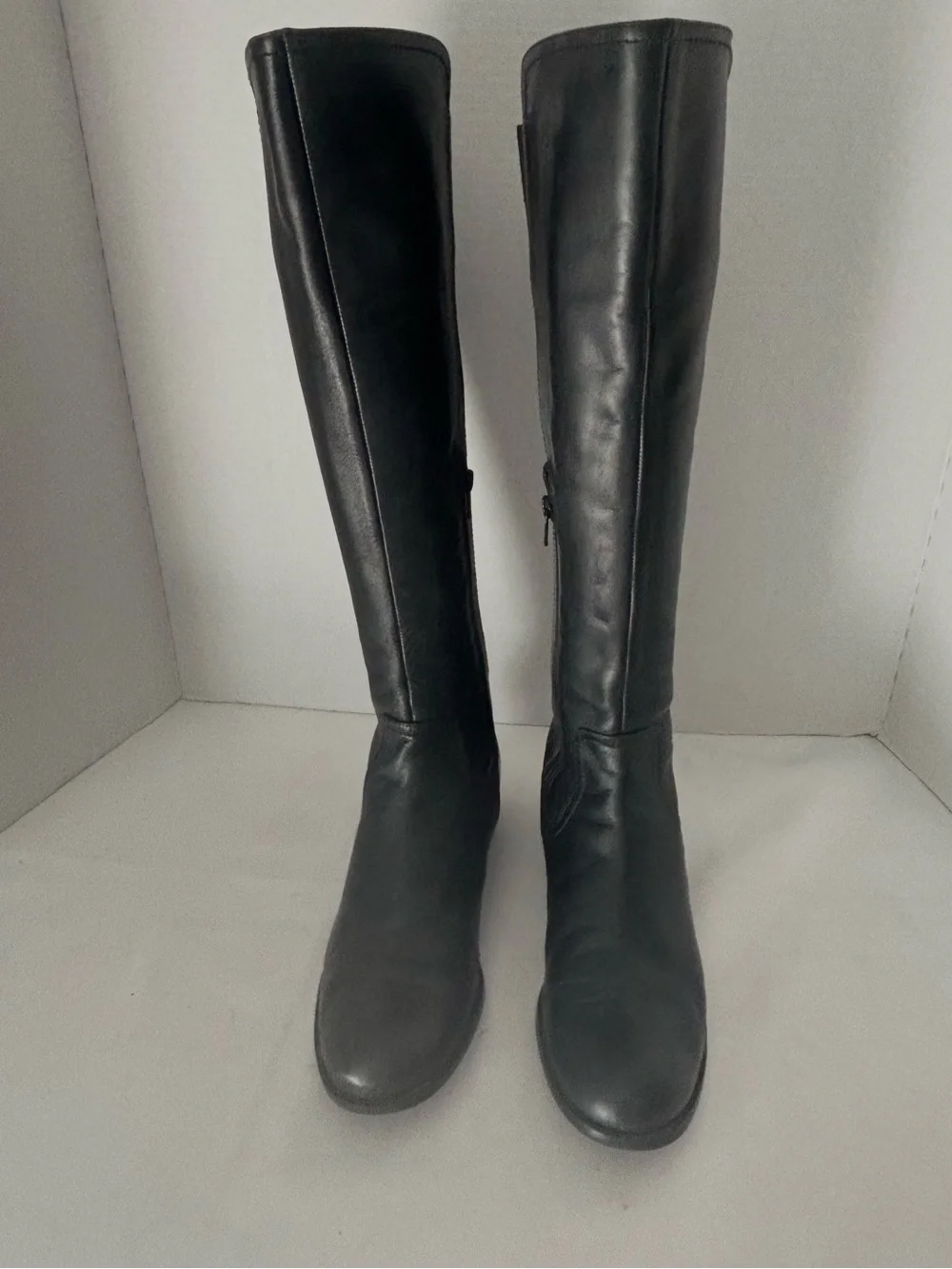 BANDOLINO Black Over-the-Knee Riding Boots Almond  toe inside zipper. SZ  9
